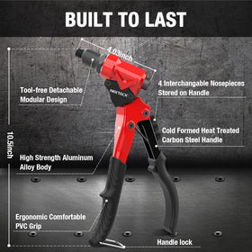NEXTACK rivet gun held in hand demonstrating ergonomic comfort
