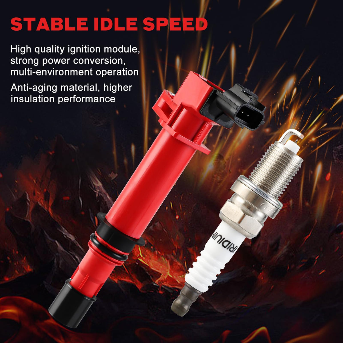 Nextirrer spark plug thread and iridium electrode detail - indicates long-lasting spark benefit