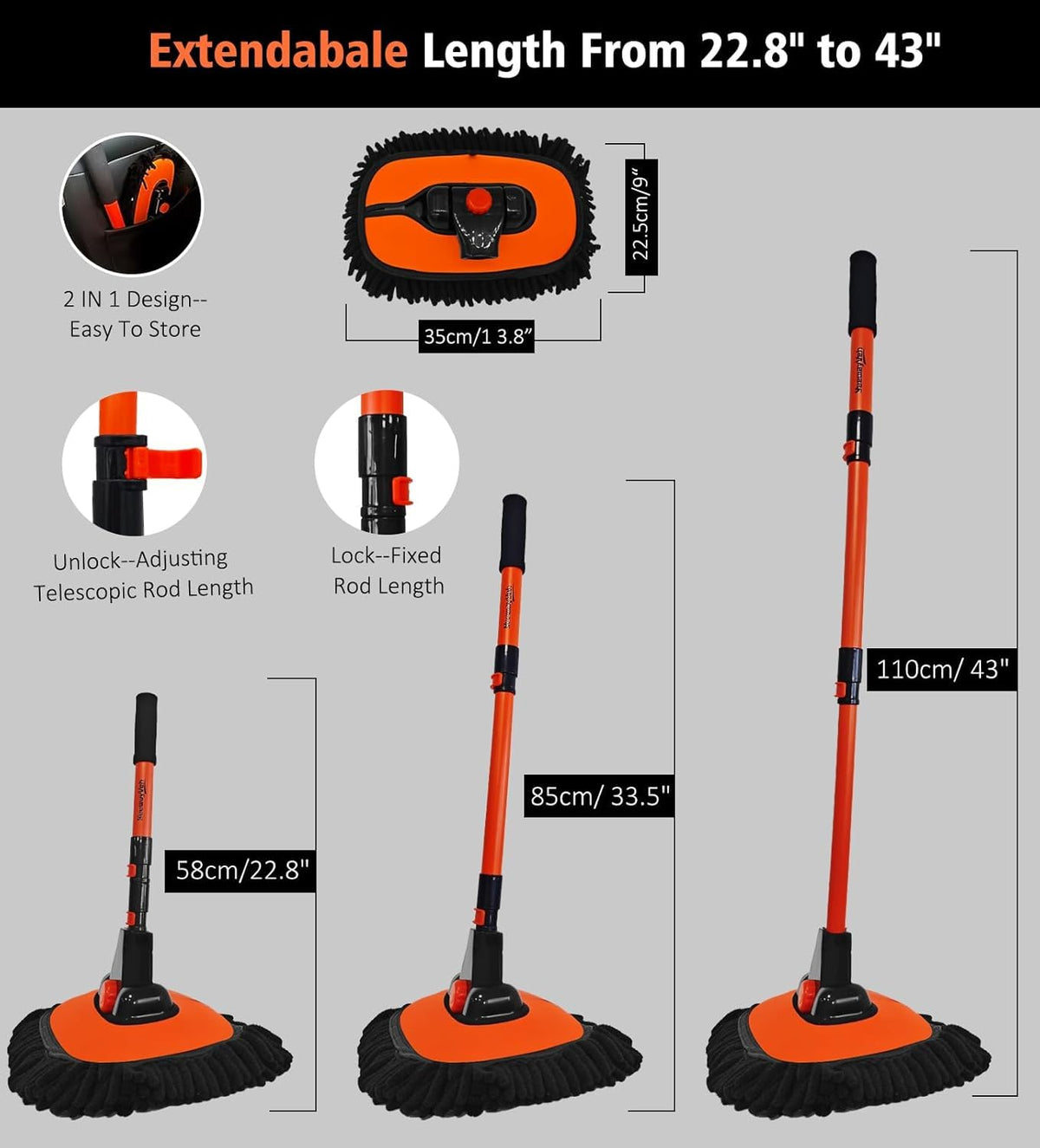 NEZENO extended handle cleaning SUV roof showing reach without climbing