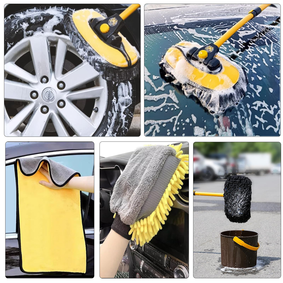 NEZENO towel and glove flatlay for drying and detailing with absorbency