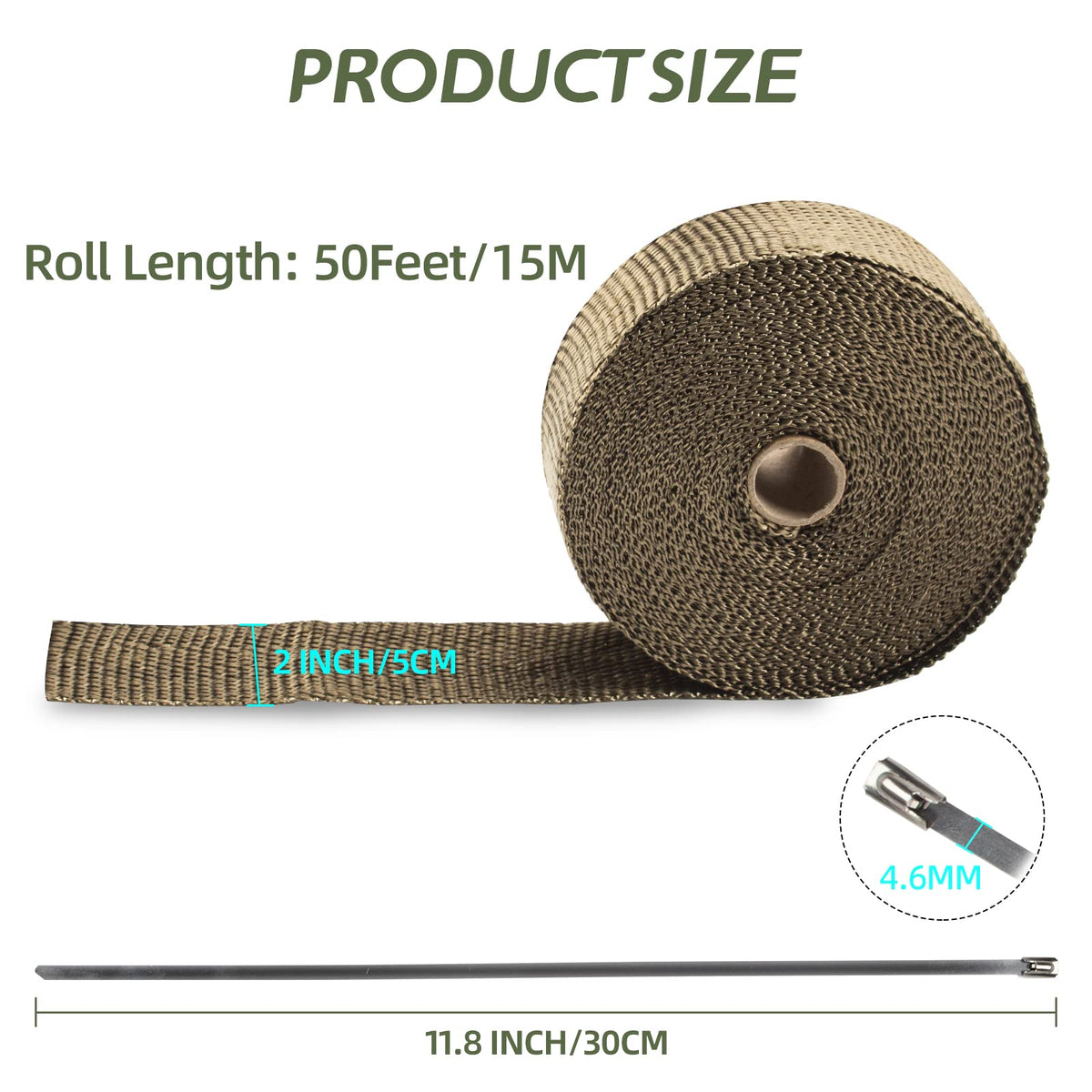 NEZUIBAN roll beside ruler showing 2 inch width and full 50FT length