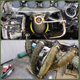 NEZUIBAN wrapped exhaust header in engine bay reducing radiant heat