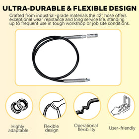 NffrTuTu hose installed on DEWALT grease gun, enables easier access