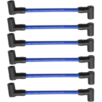 NFSpeeding front view of 6-piece spark plug wire set showing sealed packaging and part number