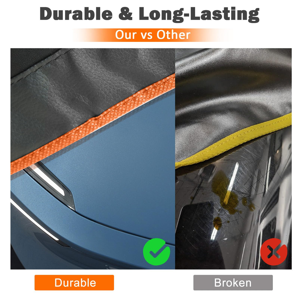 Ngdiluxury fender cover next to ruler showing medium size fit