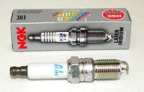 NGK laser iridium plug close-up of center electrode highlighting durability and precise spark