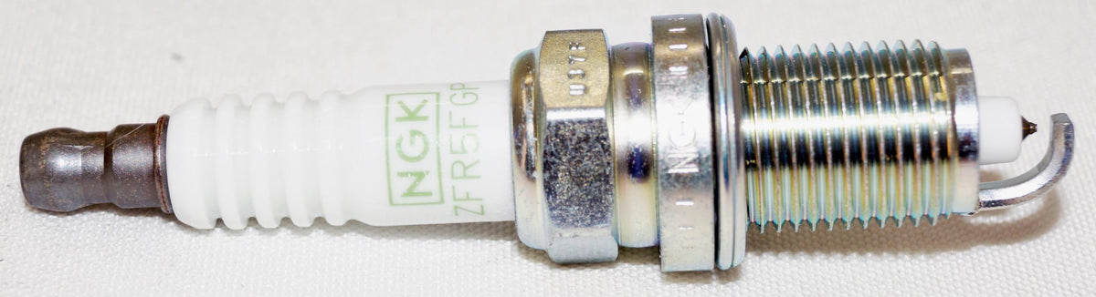 NGK close-up of platinum alloy electrode showing durable spark surface