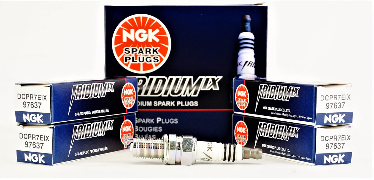 NGK 97637 front packaging showing part number and four plugs benefit reliability