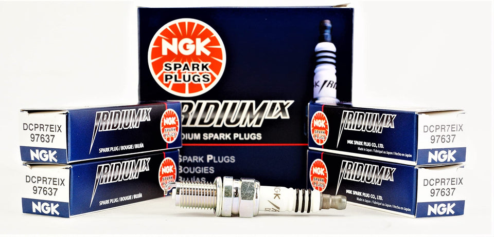 NGK 97637 front packaging showing part number and four plugs benefit reliability