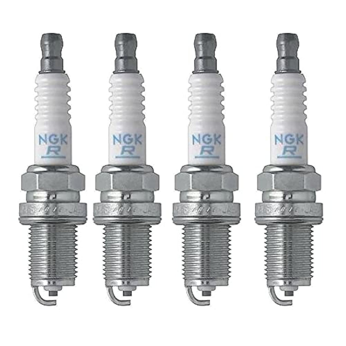 NGK BKR7E-11 front packaging showing four plugs and hardware for easy identification and assurance