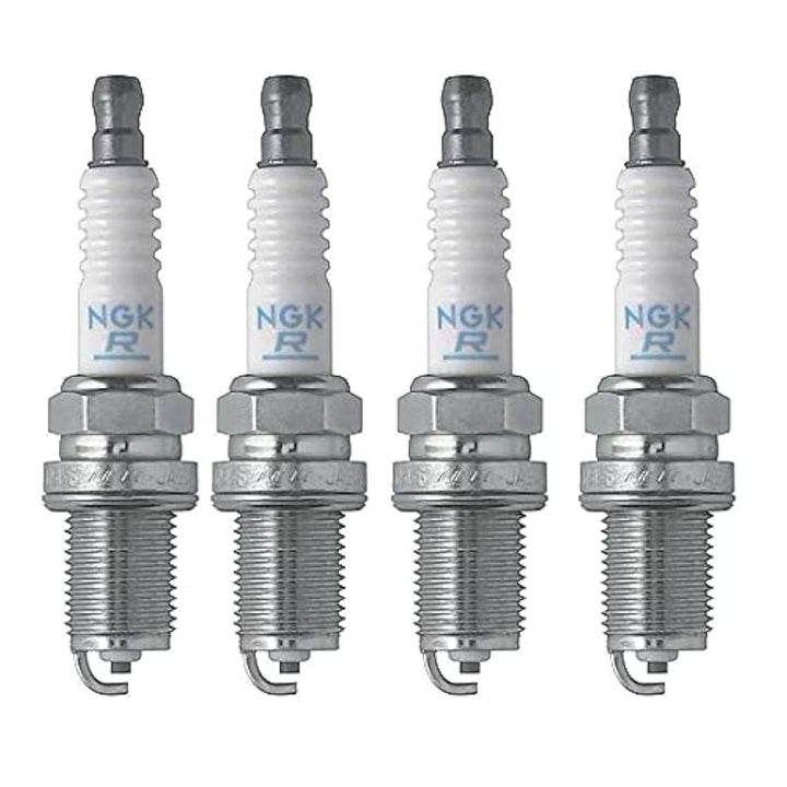 NGK BKR7E-11 front packaging showing four plugs and hardware for easy identification and assurance