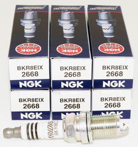 NGK front packaging showing BKR8EIX plugs and OEM quality benefit
