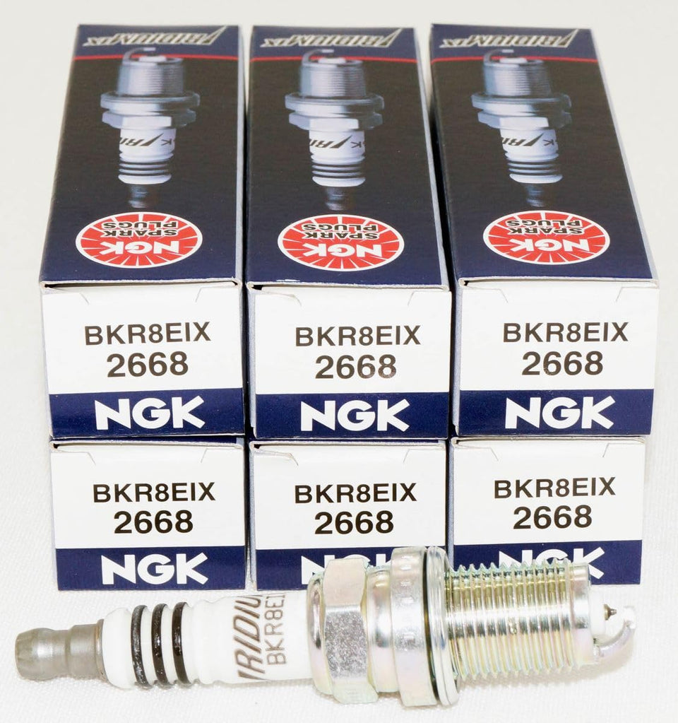 NGK front packaging showing BKR8EIX plugs and OEM quality benefit