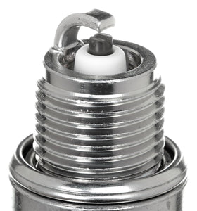Close-up of NGK BP8H-N-10 nickel V-groove electrode highlighting spark stability benefit