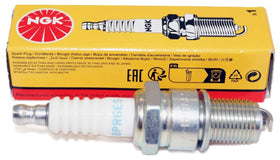 NGK single BPR6ES spark plug close-up showing insulator and tip — clear inspection benefit