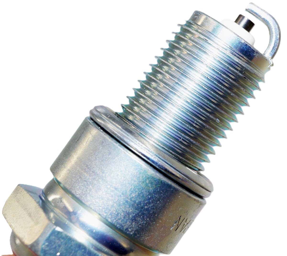NGK BPR7ES zinc-dipped shell side view resisting corrosion for easier removal