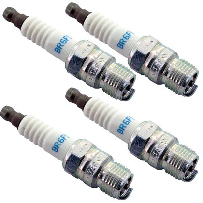 NGK BR6FS boxed 4-pack showing product packaging and part number, clear identification benefit