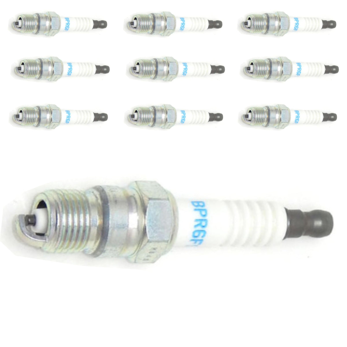 NGK BR6FS front packaging showing ten spark plugs and clear product labeling for reliable replacement