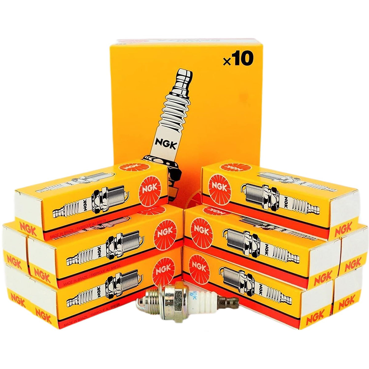 NGK BR7EF front packaging showing 10-pack and reliable replacement benefit