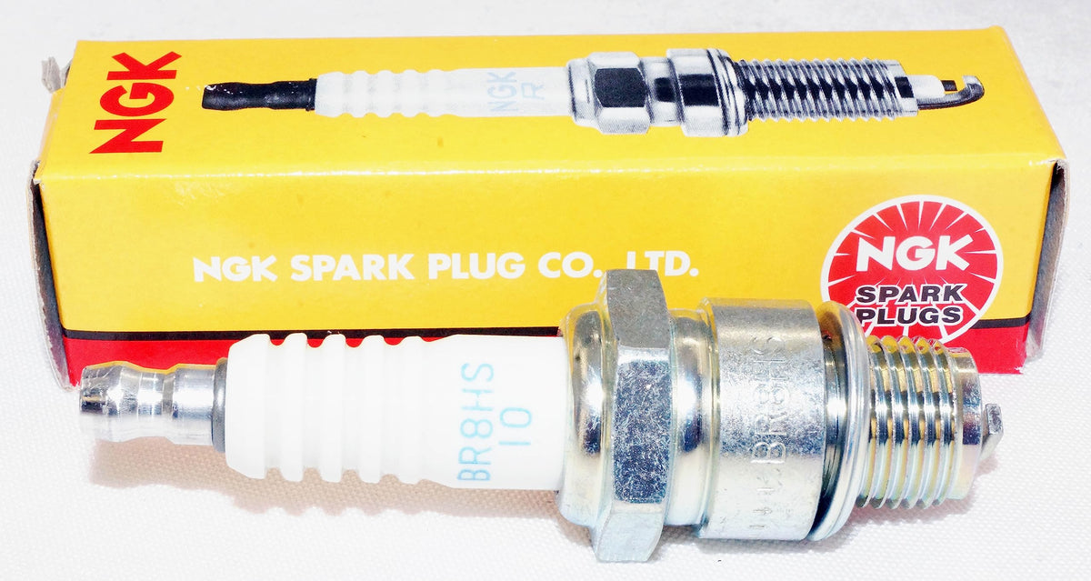 NGK BR8HS-10 single plug close-up highlighting electrode quality and reliability
