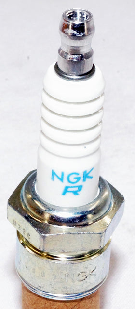NGK BR8HS-10 beside socket demonstrating hex size 13/16 inch for correct tools