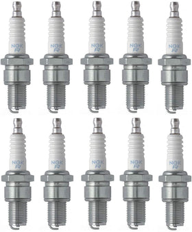 NGK BR9ES front view pack showing ten plugs and easy identification benefit