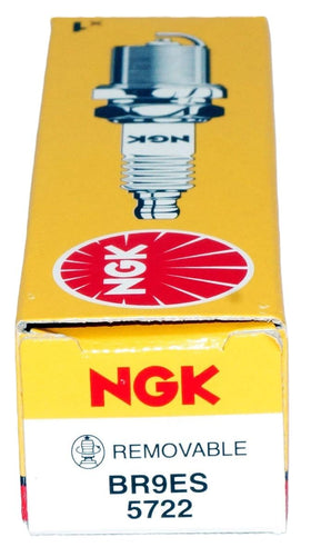 NGK BR9ES beside a ruler showing size for easy compatibility check