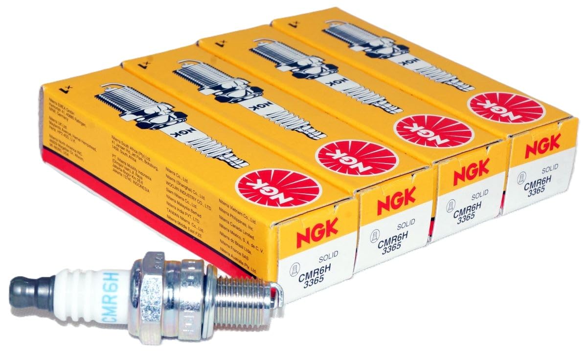 NGK CMR6H front packaging showing pack of four and reliable OE replacement