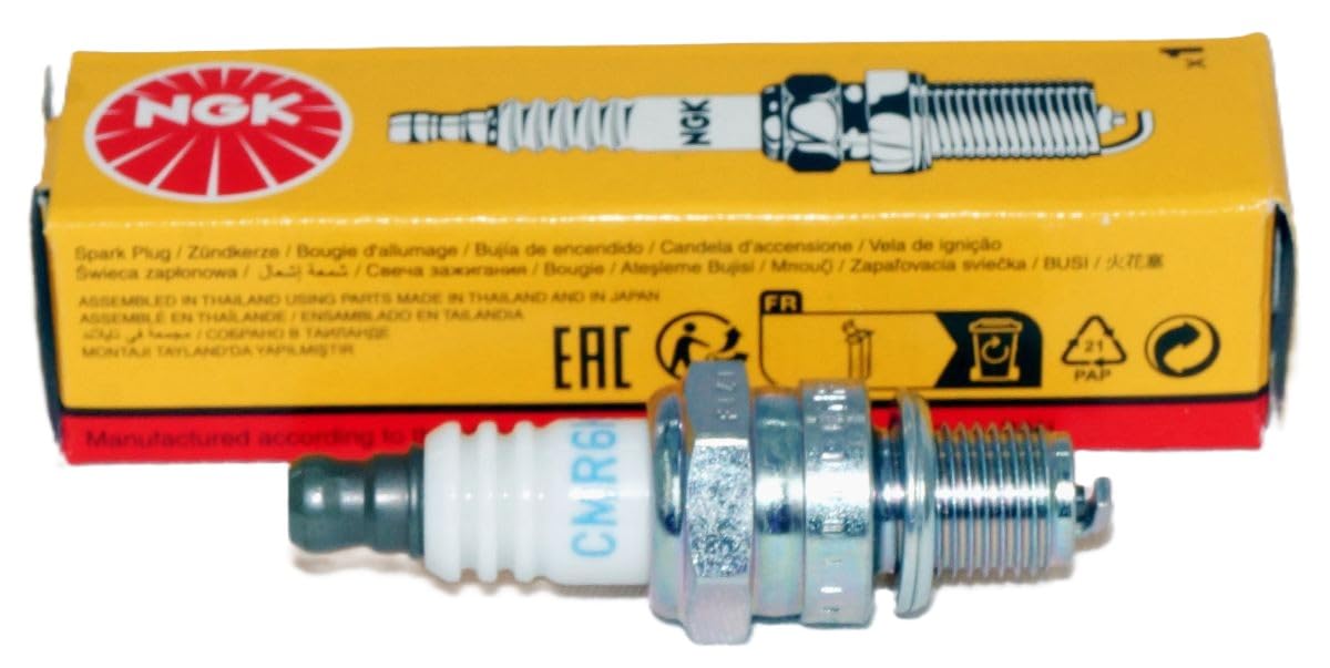 NGK CMR6H single-plug close-up of electrode demonstrating durable ignition contact