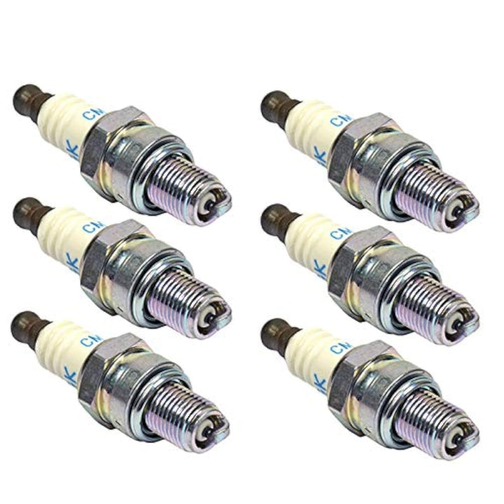 NGK spark plug six-pack front view showing packaging and clear brand identification for reliable replacements