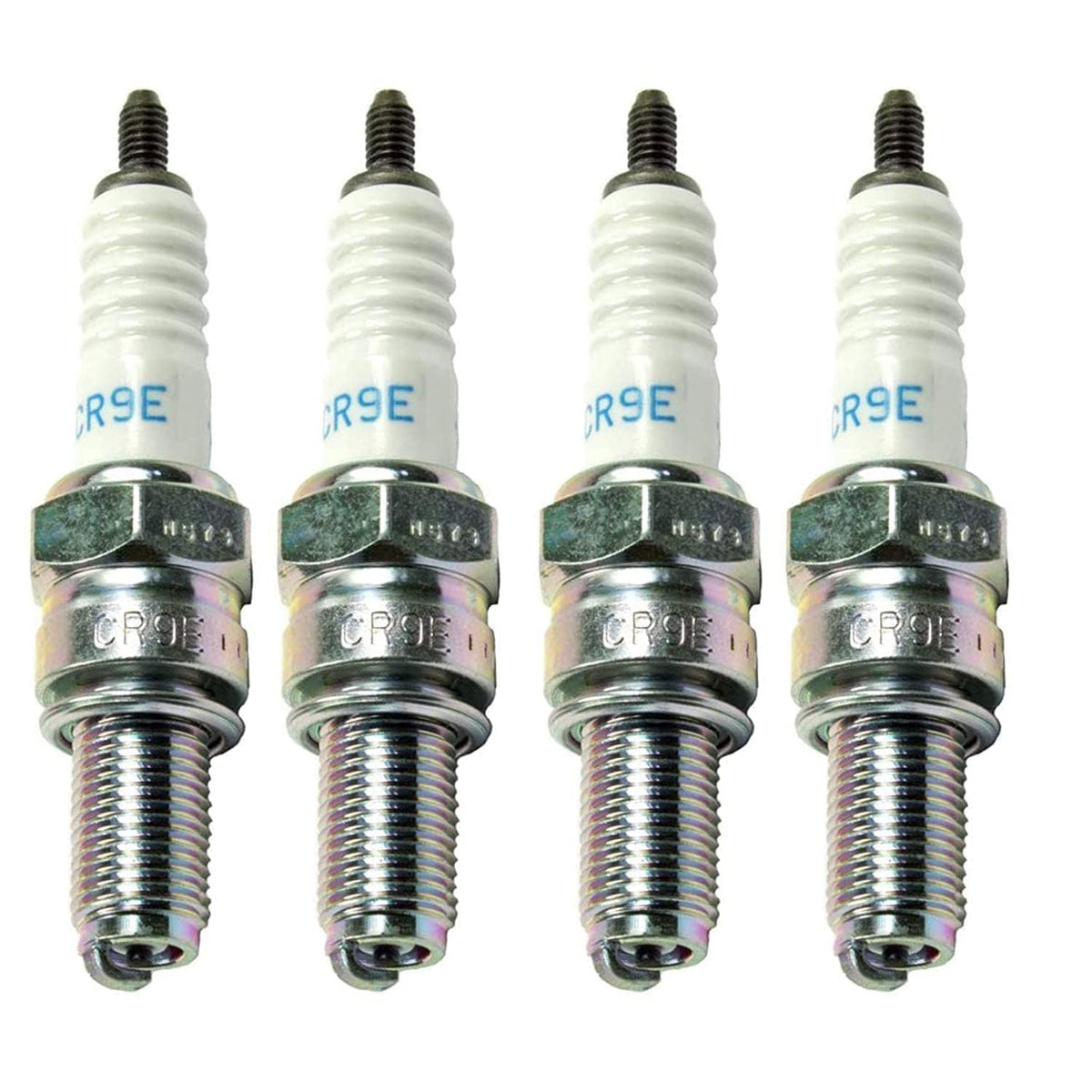 NGK CR9E front packaging showing four-plug box and part number for genuine replacement