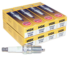NGK G‑Power front pack showing brand and complete eight‑plug set benefits
