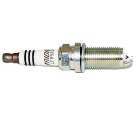 NGK taper-cut nickel ground electrode detail demonstrating improved flame travel benefit