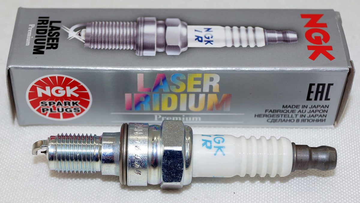 NGK close-up of spark plug tip highlighting iridium durability benefit