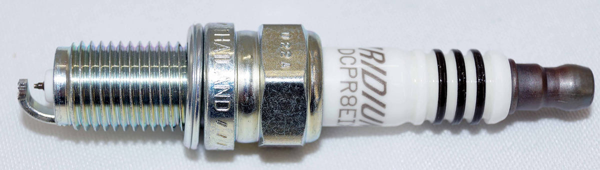 NGK iridium close-up of center electrode highlighting precise spark