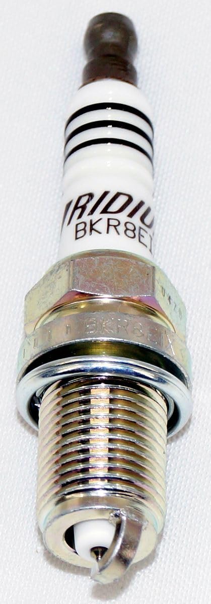 NGK close-up of iridium fine-wire electrode showing long-life benefit