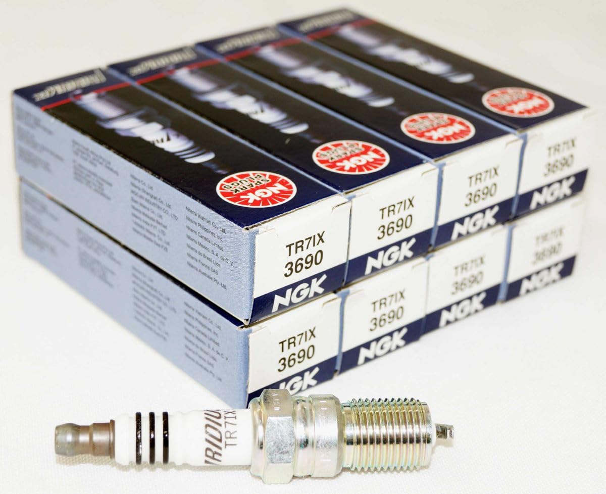 NGK Iridium IX front packaging showing eight-plug kit and easy replacement benefit