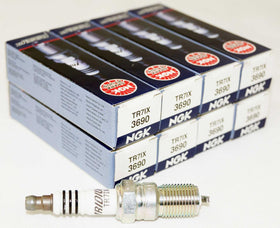 NGK Iridium IX front packaging showing eight-plug kit and easy replacement benefit