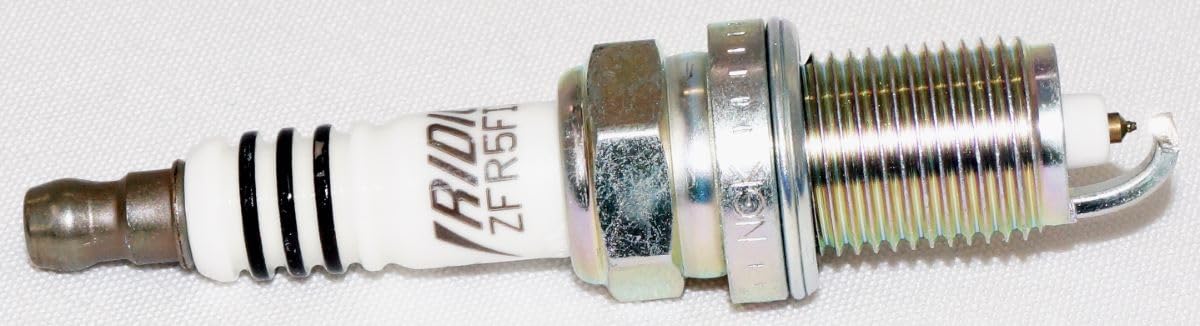 NGK iridium tip detail showing fine electrode for focused spark benefit