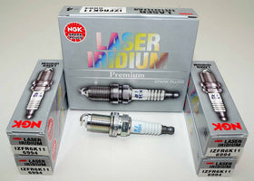 NGK front packaging showing set of four spark plugs and part number for easy identification