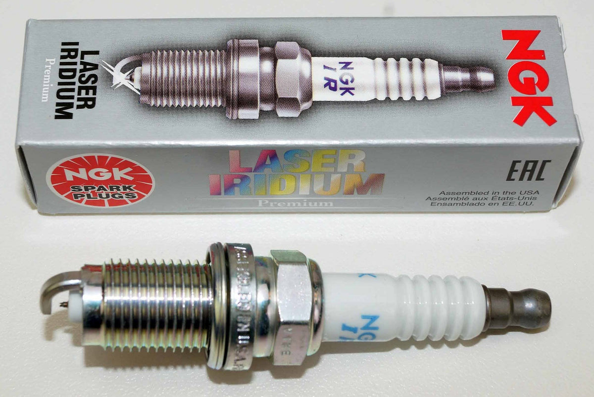 Close-up of a single NGK spark plug highlighting iridium tip for durable ignition