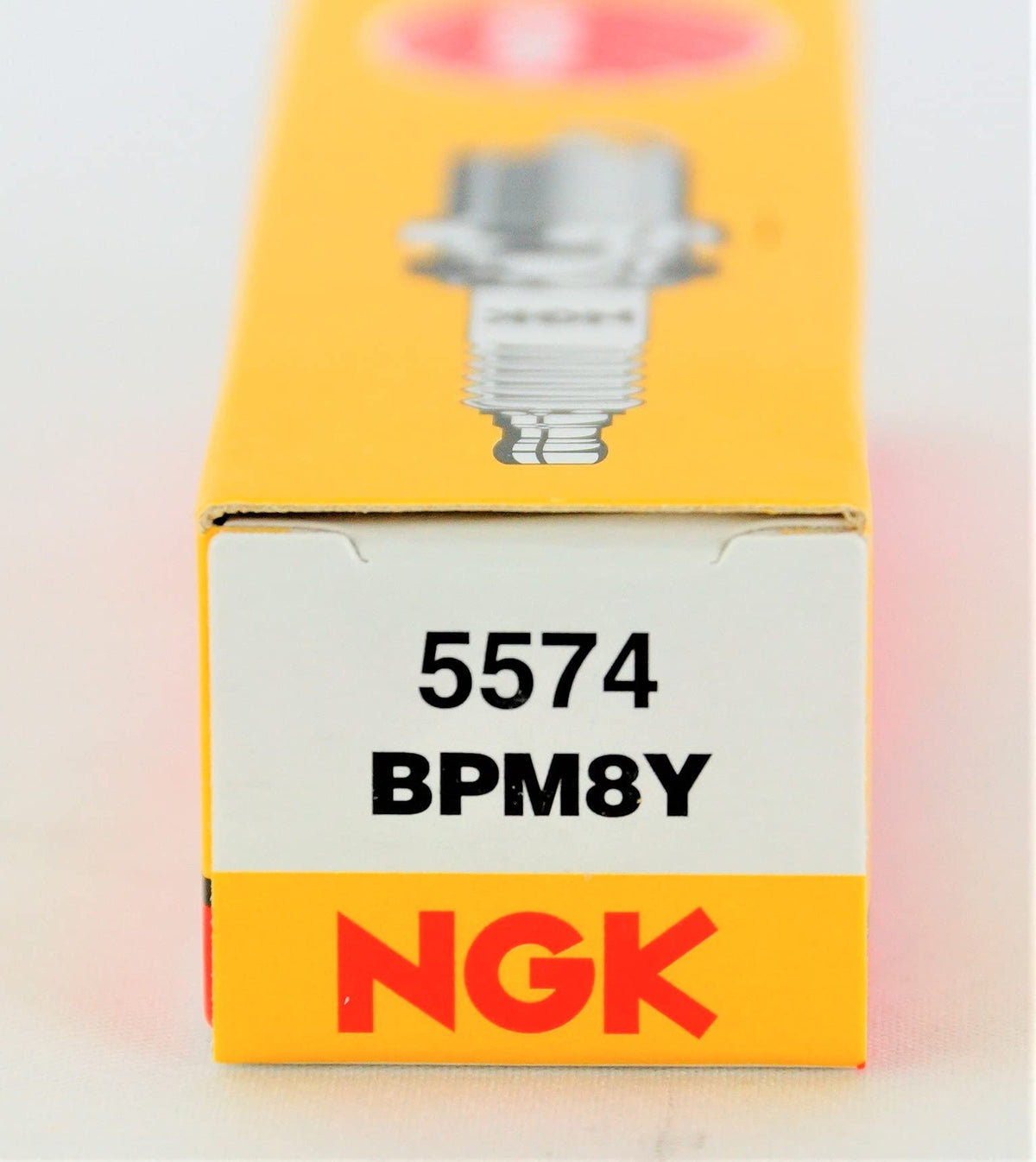 NGK label and part number close-up ensuring correct BPM8Y part verification