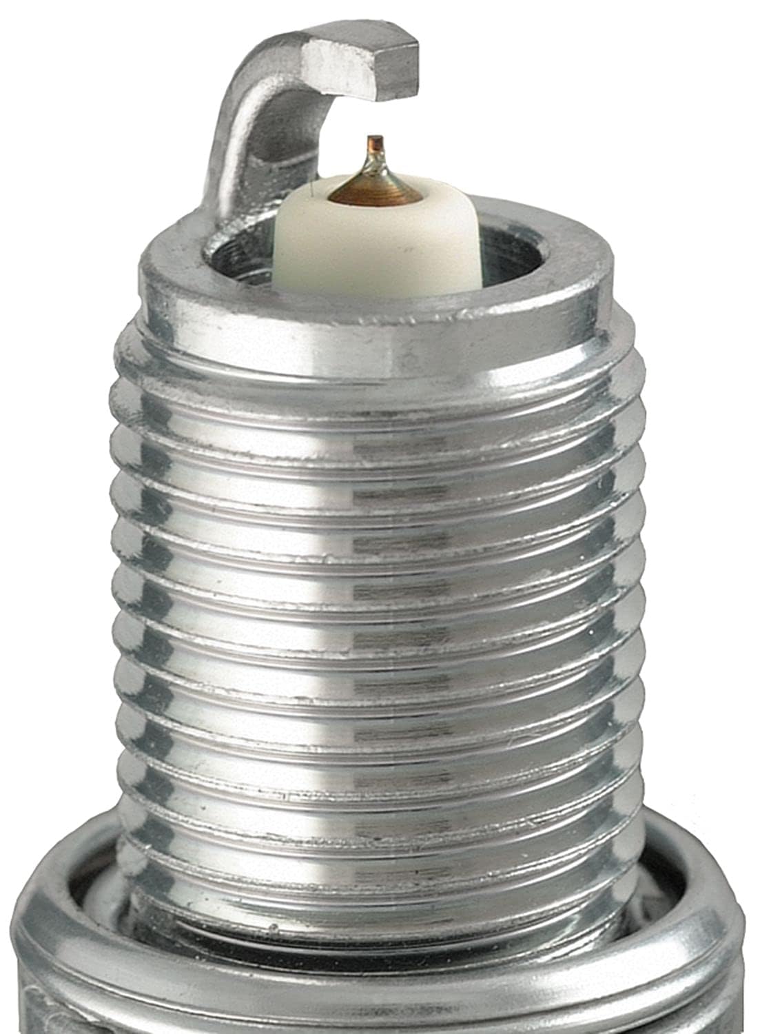 NGK Laser Iridium electrode close-up highlighting durable iridium tip benefit
