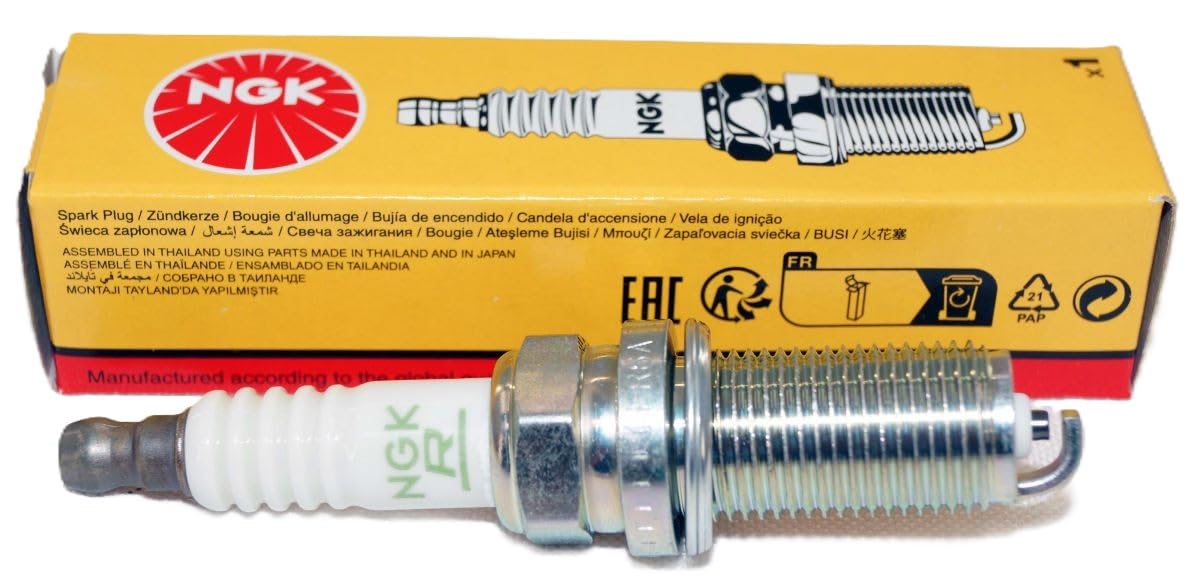 NGK LFR6A-11 single spark plug close-up highlighting precise construction benefits
