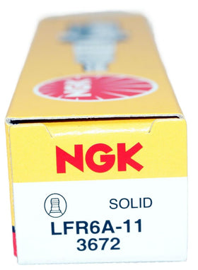 Side view of NGK LFR6A11 with label visible to confirm correct part