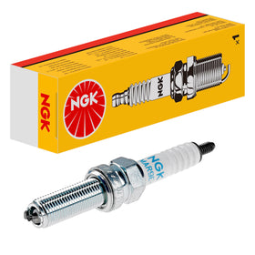 NGK LMAR9E-J front view showing packaging and part benefits