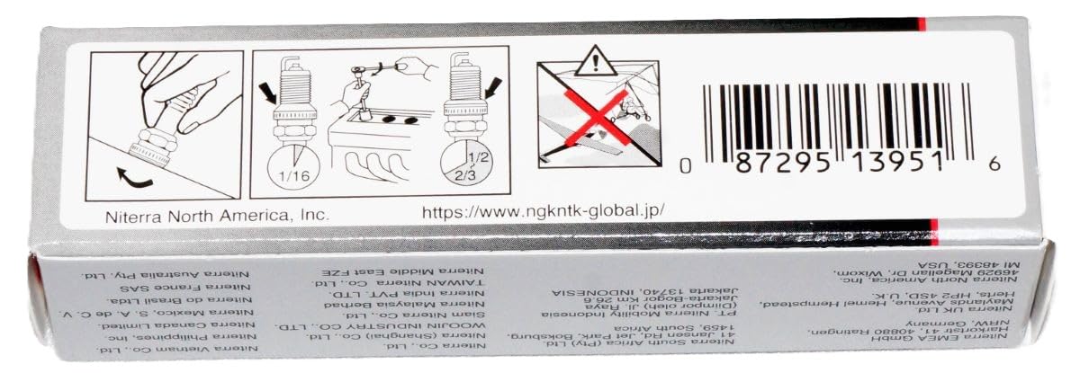 NGK box opened with contents visible to confirm quantity and condition