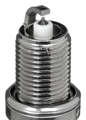 NGK PFR7S8EG electrode close-up displaying platinum tip for consistent spark