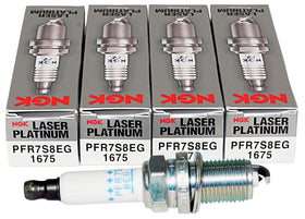 NGK PFR7S8EG front packaging showing four spark plugs and brand clarity