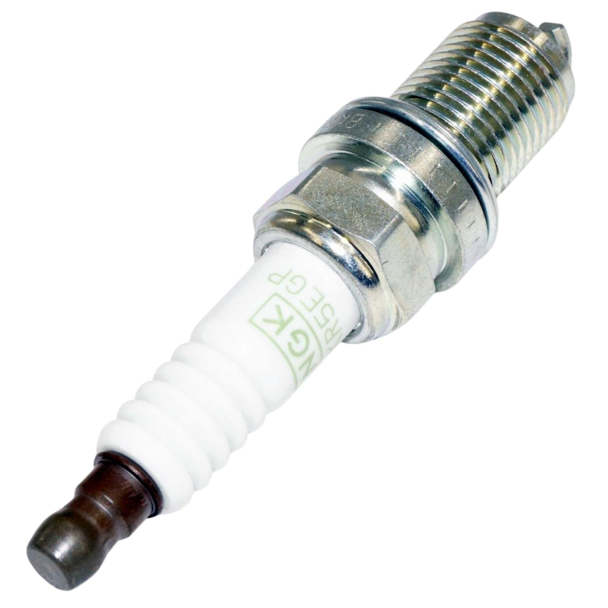 NGK ceramic insulator detail showing corrugated ribs and heat transfer